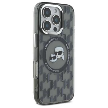 Karl Lagerfeld Hard IML Monogram Karl&Choupette Head MagSafe Case Aizsargapvalks priekš Apple iPhone 16 Pro (KLHMP16LHMCKMHK)