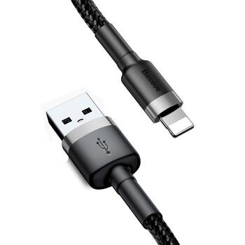 Baseus Cafule USB Lightning Cable Uzlādes un datu kabelis 1.5A 2m / pelēks/melns (CALKLF-CG1)