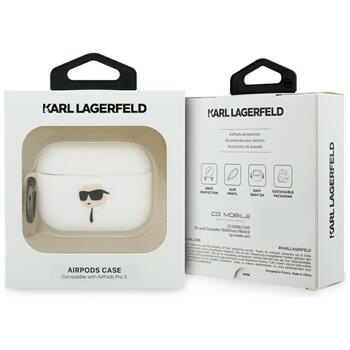 Karl Lagerfeld Silicone Karl Head 3D Защитный чехол для AirPods Pro 3 / белый (KLAP3RUNIKH)