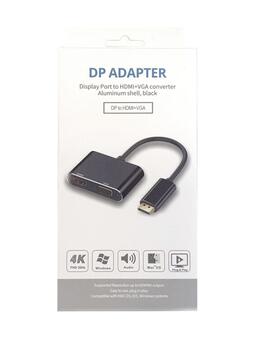 RoGer DisplayPort на HDMI + VGA Адаптер v1.4 / 4K@30Hz (RO-DP2VGA+HDMI-BK)