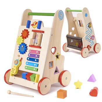 RoGer 6in1 Bērnu koka Izglītojoša Rotaļlieta Staigulītis (RO-6495)