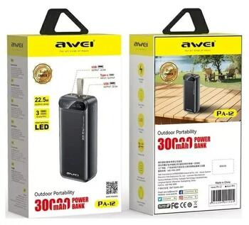 Awei PA-12 Портативный Аккумулятор 30000mAh (AWE000264)