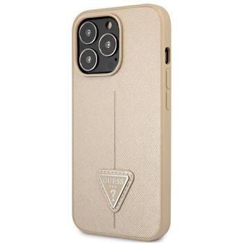 Guess GUHCP13LPSATLE Saffiano Triangle Logo Aizsargapvalks priekš iPhone 13 Pro / 13 6,1