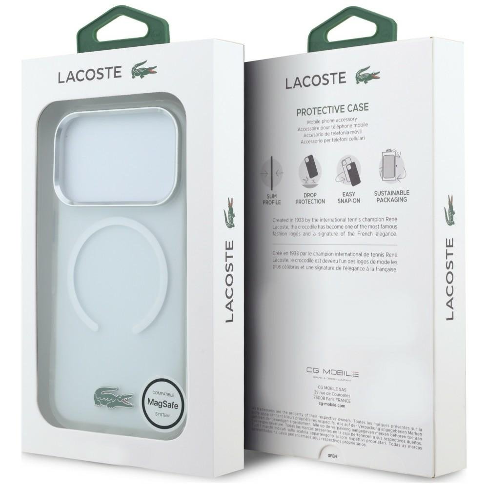 Lacoste IML Frosted Laquer Logo MagSafe Case Aizsargapvalks priekš iPhone 18 Pro Max / 17 Pro Max / caurspīdīgs (LCHMP18X6UFRLAH)