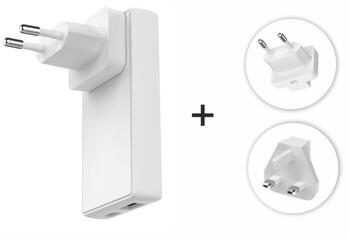 Swissten Travel Charger GaN USB-C / USB Tīkla Lādētājs 45W (US/EU/UK) (22071320)