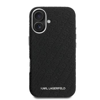 Karl Lagerfeld Grained PU Repeated Logo MagSafe Case Чехол для Apple iPhone 16 (KLHMP16SPGKLFOFK)