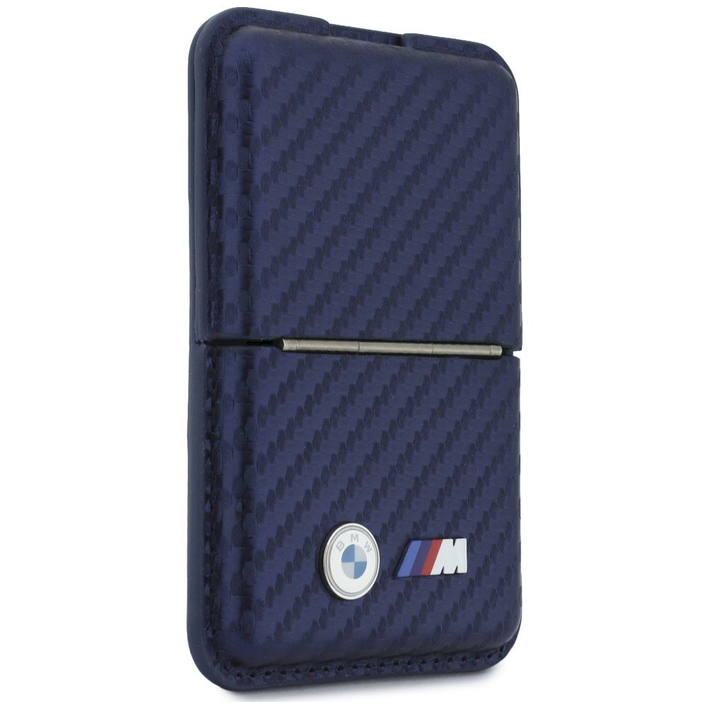BMW M Carbon Wallet Case Metal Logos MagSafe Maks / navy blue (BMOWMCS26PCILV)