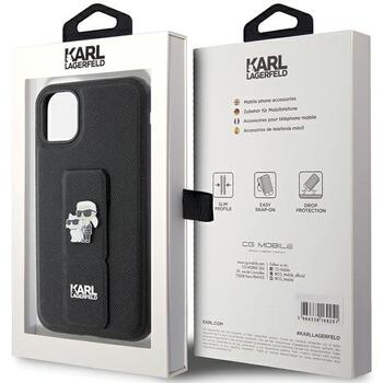 Karl Lagerfeld KLHCN61GSAKCPK Gripstand Saffiano Karl&Choup Aizsargapvalks priekš iPhone 11/Xr 6.1