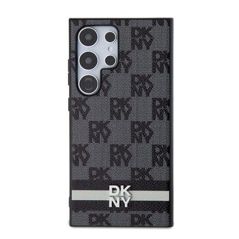 DKNY PU Leather Checkered Pattern and Stripe Case for Samsung Galaxy S24 Ultra Защитный чехол для Samsung Galaxy S24 Ultra / чёрный (DKHCS24LPCPTSSK)