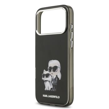 Karl Lagerfeld IML Aquarelle Karl and Choupette Case Защитный чехол для iPhone 17 Pro / чёрный (KLHMP17LHMKCAQOK)