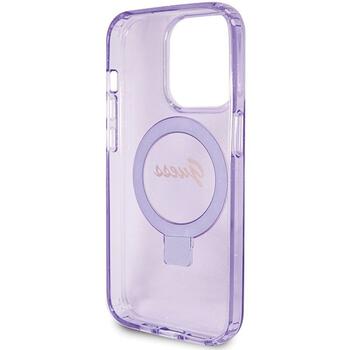 Guess GUHMP15LHRSGSU Hardcase Ring Stand Script Glitter MagSafe Защитный чехол для iPhone 15 Pro 6.1