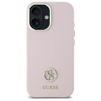 Guess GUHCP16SM4DGPP Silicone Logo Strass 4G Защитный чехол для iPhone 16 6.1