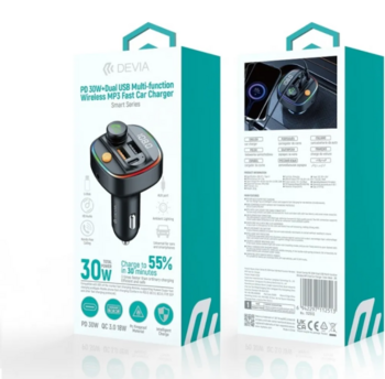 Devia Smart FM Transmitter Bluetooth PD 30W Auto lādētājs (EA133B)