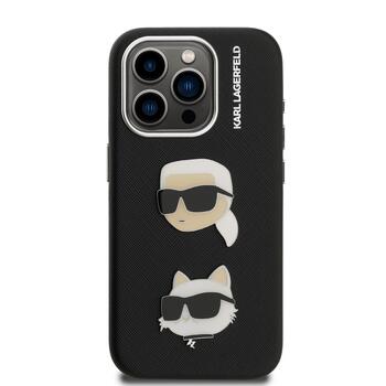 Karl Lagerfeld Grained PU K&CH Heads Case Чехол для Apple iPhone 15 Pro (KLHCP15LPSFDHPK)