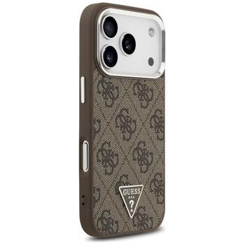 Case Guess 4G Triangle Logo MagSafe Защитный чехол для iPhone 17 Pro / коричневый (GUHMP17LP4TSRCMW)