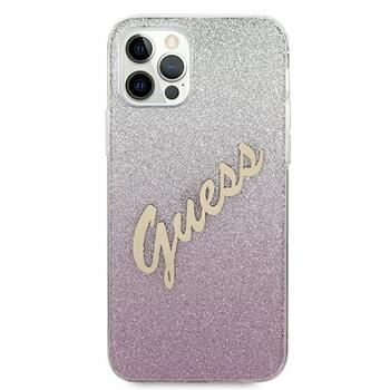 Guess GUHCP12MPCUGLSPI Hardcase Glitter Gradient Script Aizsargapvalks priekš iPhone 12/12 Pro 6,1