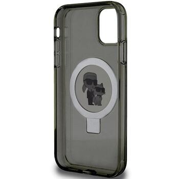 Karl Lagerfeld KLHMN61HMRSKCK Ring Stand Karl&Choupettte Ma Aizsargapvalks priekš iPhone 11/Xr 6.1