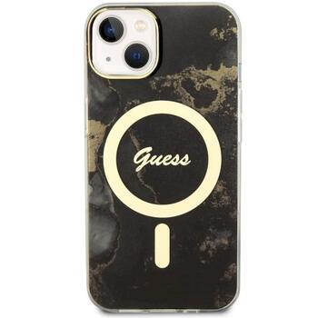 Guess GUHMP14MHTMRSK Golden Marble MagSafe Aizsargapvalks priekš iPhone 14 Plus/15 Plus 6.7