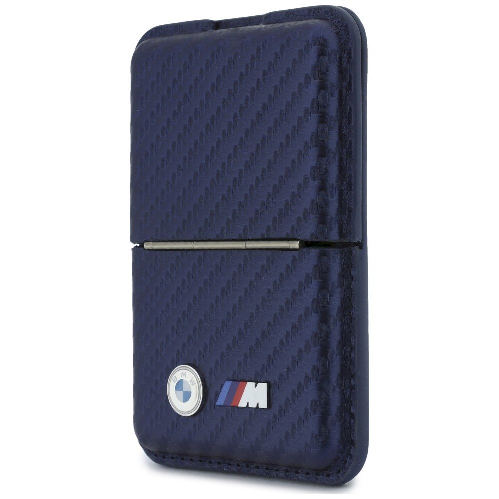 BMW M Carbon Wallet Case Metal Logos MagSafe Maks / navy blue (BMOWMCS26PCILV)