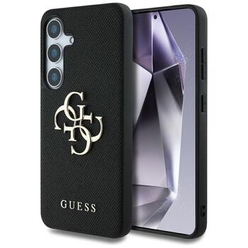 Guess Grained Big 4G Logo Small Classic Logo Aizsargapvalks priekš Samsung Galaxy S25 Ultra (GUHCS25SPGT4MBK)