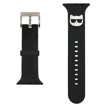 Karl Lagerfeld Pasek KLAWLSLCK Ремешок для часов Apple Watch 42/44/45mm Silicone Choupette Heads / чёрный (KLAWLSLCK)