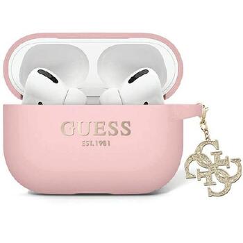 Guess GUAP2LECG4P AirPods Pro 2 (2022/2023) Защитный чехол / pink Liquid Silicone Glitter Triangle Charm (GUAP2LECG4P)