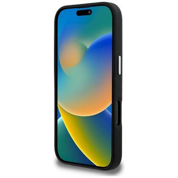 Karl Lagerfeld FW Grained Signature Logo Case Защитный чехол для iPhone 16 Pro Max / чёрный (KLHCP16XPGFKSRSK)