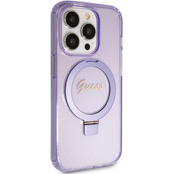 Guess GUHMP15LHRSGSU Hardcase Ring Stand Script Glitter MagSafe Защитный чехол для iPhone 15 Pro 6.1