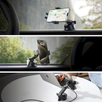 Joyroom JR-ZS241S Car Mount Magnetic Wireless Charger (Dashboard Version) Автомобильный держатель 68–95 mm, 15W Max, with USB to Type-C cable (1m) / чёрный (JR-ZS241S-BLK)