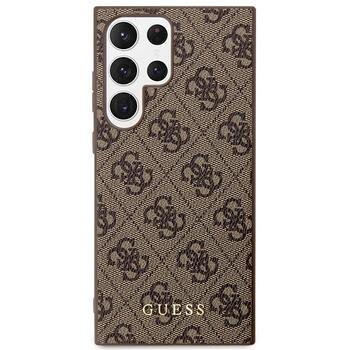 Guess GUHCS23LG4GFBR Hardcase 4G Metal Gold Logo Aizsargapvalks priekš Samsung Galaxy S23 Ultra S918 / brūns (GUHCS23LG4GFBR)