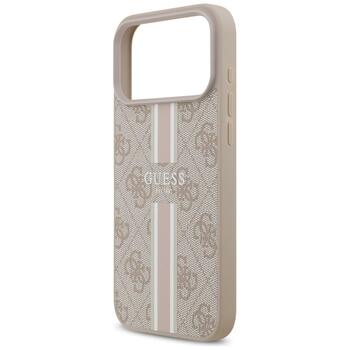 Case Guess 4G Printed Stripes MagSafe Защитный чехол для iPhone 17 Pro Max / розовый (GUHMP17XP4RPSP)