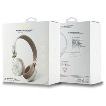 Guess Over-Ear Bluetooth Headphones ENC GUBH70E4PTMH 4G Triangle Round Shape Bezvadu austiņas / balts (GUBH70E4PTMH)