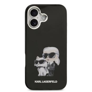 Karl Lagerfeld IML Aquarelle Karl and Choupette Case Aizsargapvalks priekš iPhone 17 / melns (KLHMP17SHMKCAQOK)