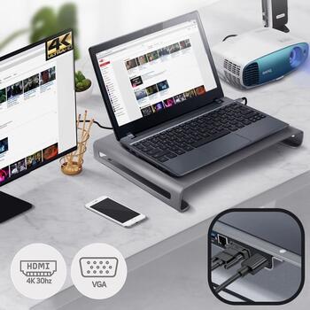 Swissten Многофункциональный Док USB-C станция для портативного компьютера / HDMI / USB 3.0 / 2x USB-C / RJ45 / SD / Micro SD / VGA / Audio (44040104)