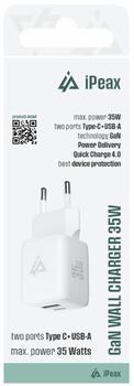 iPeax GaN USB-C / USB 3арядное устройство 35W (90010131)