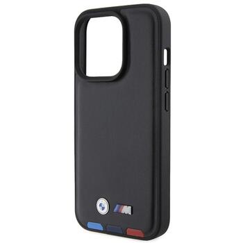 BMW Leather Stamp Tricolor Back Case Защитный Чехол для Apple iPhone 15 Pro (BMHCP15L22PTDK)