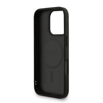 Guess PU Leather 4G Colored Ring Strap MagSafe Case Защитный чехол для iPhone 16 Pro Max / чёрный (GUHMP16XP4GREGSK)