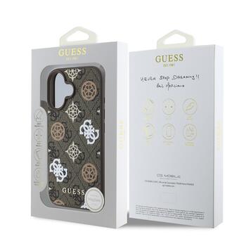 Guess PU 4G Peony MagSafe Case Защитный чехол для iPhone 16 / коричневый (GUHMP16SP4PWPW)