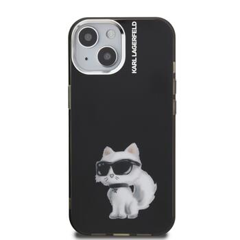 Karl Lagerfeld IML Aquarelle Choupette Aizsargapvalks priekš iPhone 15 / melns (KLHCP15SHMCHAQK)