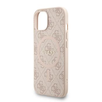 Guess PU Leather 4G Colored Ring Strap MagSafe Case Защитный чехол для iPhone 15 / розовый (GUHMP15SP4GREGSP)