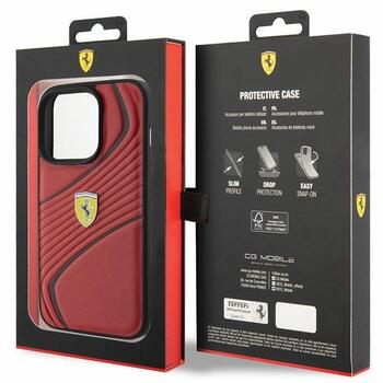 Ferrari Twist Metal Logo Back Case Aizsargapvalks Priekš Apple iPhone 15 Pro (FEHCP15LPTWR)