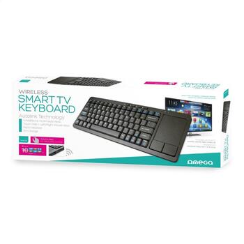 Omega OKB004B Bezvadu Klaviatūra ar iebuvētu TouchPad Priekš Smart TV / Android / MacOS / Linux / iTV / 2.4 Ghz USB (ENG) (OKB004B)