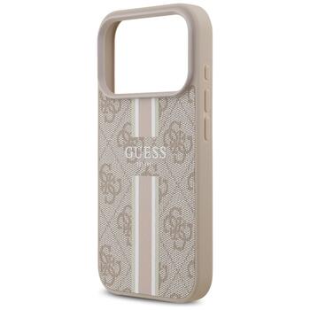 Case Guess 4G Printed Stripes MagSafe Защитный чехол для iPhone 17 Pro / розовый (GUHMP17LP4RPSP)