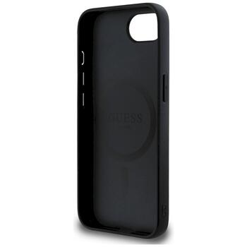 Guess Grained Hot Stamp Peony Triangle Logo MagSafe Защитный чехол для iPhone 16e / 17e / чёрный (GUHMPSE4PGBTMK)