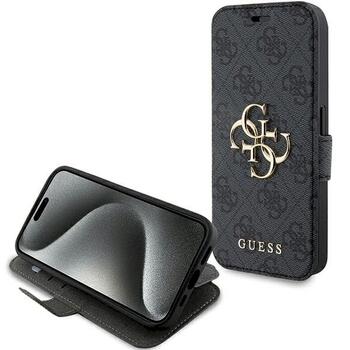 Guess GUBKP15L4GMGGR book 4G Metal Logo Защитный чехол для iPhone 15 Pro 6.1