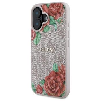 Guess GUHMP16SP4ROPEMCP Hardcase 4G Flowers Print MagSafe Защитный чехол для iPhone 16 6.1