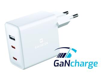 Swissten GaN Tīkla Lādētājs 2 x USB-C / USB / 70W (22054100)