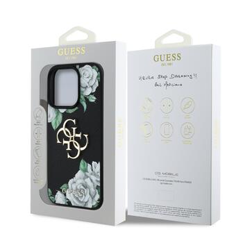Guess PU Grained Roses 4G Metal Logo Case Чехол для Apple iPhone 16 Pro (GUHCP16LPGROP4MK)