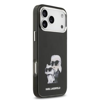 Karl Lagerfeld IML Aquarelle Karl and Choupette Защитный чехол для iPhone 17 Pro Max / чёрный (KLHMP17XHMKCAQOK)