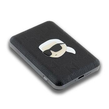 Karl Lagerfeld Induction Powerbank KLPB5FPGKSKIHK Зарядная батарея 16W 5000mAh Karl Head Pin MagSafe / чёрный (KLPB5FPGKSKIHK)